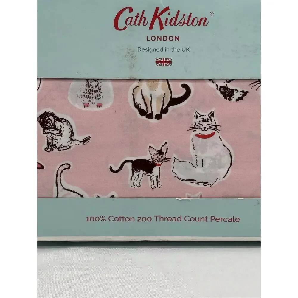 Pink Multi-Color Cat Print Pillowcase Pair Original Packaging